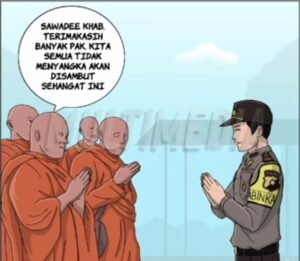 Thudong adalah perjalanan ritual para bhante yang dilakukan dengan berjalan kaki menempuh ribuan kilometer menuju candi Borobudur