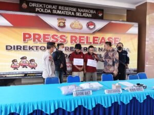 Ditersnarkoba Polda Sumsel Menggelar Ungkap Kasus dan Pemusnahan Barang Bukti oleh Jajaran Ditresnarkoba Polda Sumsel