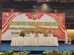 Sosialisasi Perjanjian Kerja Sama Antara Ditjen Pajak Kemenkeu RI Dengan Baintelkam Polri Di Wilayah Polda Sumsel