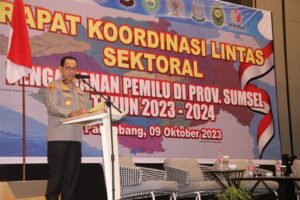 Kepolisian Daerah (Polda) Sumatera Selatan (Sumsel) Bakal Menekan Potensi Kerawanan Dalam Penyelenggaraan Pemilu 2024 Di Wilayah Hukumnya