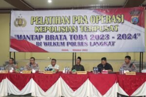 Polres Langkat Polda Sumut Gelar Latihan Pra Operasi Mantap Brata Toba 2023-2024