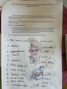 Sebanyak 12 Ketua Organisasi Wartawan Dari 14 Organisasi Serupa Yang Ada Di Kabupaten Pesawaran