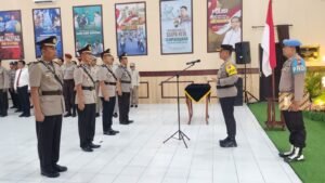 Pimpin Sertijab Kasat Samapta dan Kapolsek Ponggok, Pesan Kapolres Blitar Kota