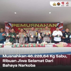 Musnahkan 46.228,64 Kg Sabu, Ribuan Jiwa Selamat Dari Bahaya Narkoba