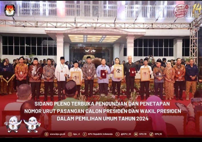 KPU Menggelar Sidang Pleno Terbuka Pengundian Dan Penetapan Nomor Urut ...