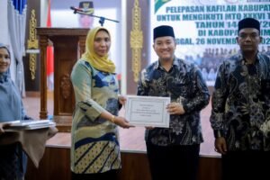 Pelepasan Secara Resmi Kafilah MTQ Ke- XXXVI Kabupaten Nagan Raya Oleh Pj Bupati Fitriany Farhas,AP, S.sos M.Si