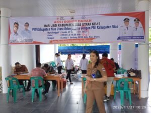 PMI Nias Utara Gerakan Aksi Donor Darah Dalam Rangka Hari Jadi Kabupaten Nias Utara ke 15