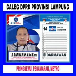 Sekarang Saatnya, Darmawan No Urut 10 Caleg DPRD Provinsi Lampung Partai Demokrat Siap Wakili Suara Anda