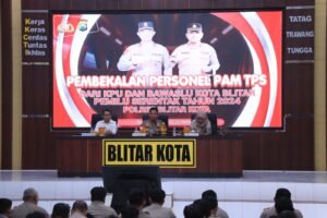 Polres Blitar Kota Gandeng KPU dan Bawaslu Berikan Pembekalan Personel Pengamanan TPS