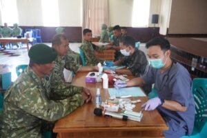 Peduli Sesama, Yonarmed 11/GG/2/2 Kostrad Gelar Donor Darah Memperingati HUT Kostrad Ke-63