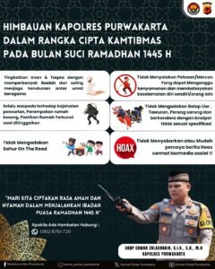 Selama Ramadhan, Kapolres Purwakarta Imbau Ini Untuk Masyarakat