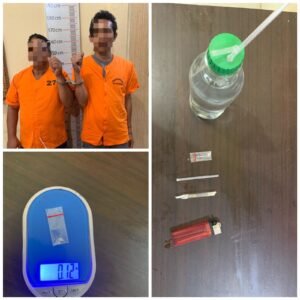 Unit sat reskrim polsek salapian Tangkap Terduga penguna Narkoba di Kelurahan tanjung langkat