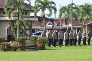 Antisipasi Kemacetan Pada Arus Balik Lebaran 1445 H, Polres Lampung Tengah Lakukan Apel Siaga