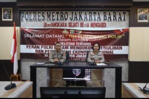 Kunjungan Peneliti Puslitbang Polri ke Polres Metro Jakarta Barat untuk Kaji Peran Polri dalam Mendukung Pemulihan Ekonomi Nasional