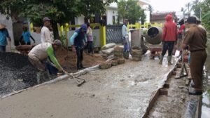 Realisasikan Dana Desa Tahap 1, Pemerintah Pekon Sukorejo Bangun Rabat Beton