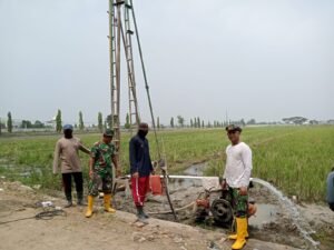 Satu dari 3 Sumur Bor sasaran fisik TMMD Reguler ke – 120 Kodim 0726/Sukoharjo sudah mencapai 80 %