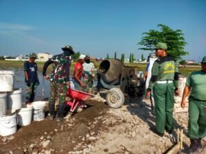 Bermandikan Keringat Dibawah Terik Matahari Satgas TMMD Ke-120 Kodim 0726/Sukoharjo,Semangat kerjakan Sasaran Fisik