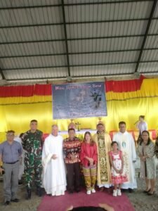 Dansatgas Yonkav 6/Naga Karimata Hadiri Undangan Misa Syukur Imam Baru