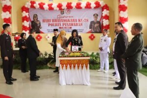 Polres Pesawaran Gelar Upacara Hari Bhayangkara KE-78, Polri Presisi Membangun Negeri Menuju Indonesia Emas