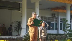 Pj. Bupati Langkat Faisal Hasrimy fokus Pada Program Pariwisata Dan Kebudayaan Dalam Amanat Apel Gabungan Senin.