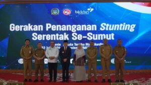 Pj. Bupati Langkat Ikuti Gerakan Penanganan Stunting Serentak Se-Sumut, Wujudkan Generasi Emas