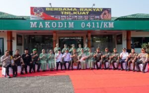 Sinergitas TNI-Polri, Kapolres Lampung Tengah Sambut Kunker Danrem 043/Gatam di Markas Kodim 0411 Kota Metro