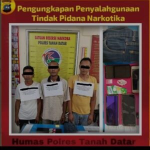 Sat Res Narkoba Polres Tanah Datar Amankan 3 (tiga ) Orang Pria Pengguna Narkoba Jenis Sabu