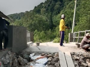 Pemdes Pagar jaya Alokasikan DD Bangun Jembatan Muara Buaya