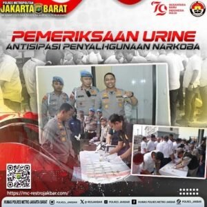 Polres Metro Jakarta Barat Laksanakan Pemeriksaan Urine Mendadak Terhadap Personel