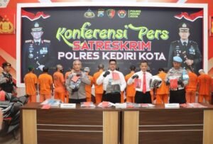 Polres Kediri Kota Ungkap 8 Kasus Selama Bulan Juli, Pengeroyokan Hingga Curanmor