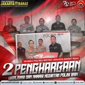 Humas Polres Metro Jakarta Barat Raih Penghargaan untuk Viralisasi dan Narasi Kegiatan Polisi Baik