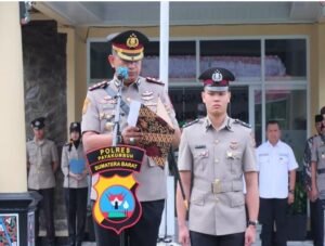 Upacara memperingati Hari Juang Polri Di Mapolres Payakumbuh .