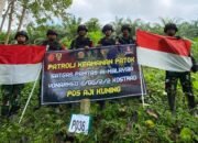 Menjaga Kedaulatan Negara, Satgas Pamtas Yonarmed 11 Kostrad Laksanakan Patroli Patok