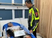 Quick Respon Kasatlantas Polres Kediri Kota Datangi dan Olah TKP Laka Tunggal