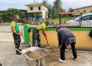 Pos Aji Kuning Bersama Masyarakat Gelar Karya Bhakti Bersihkan Masjid Darul Istiqomah