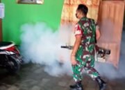 Babinsa Bersama Puskesmas Bantu Penyemprotan Fogging, Cegah DBD