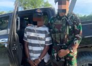 Satgas Yonif 642/Kps Bersama Polres Menerima Penyerahan Diri DPO Anggota OPM Kodap IV Sorong Raya