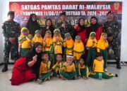Anak PAUD Al-Ikhlas Menyerbu Kotis Satgas Pamtas Yonarmed 11 Kostrad di Nunukan