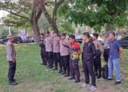 OMP Krakatau 2024, Puluhan Personel Polres Lampung Tengah Amankan Giat Kampanye Paslon Bupati Wakil Bupati di Kota Gajah