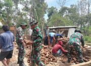 TMMD Sasaran Rumah Tidak Layak Huni (RTLH) Mulai Dibongkar Satgas TMMD