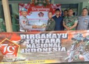 Tumpeng Kejutan dari Polsek Songgon untuk HUT TNI Ke-79: “Kami Bersaudara dalam Mengawal NKRI”