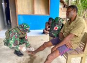 Peduli Kesehatan Warga, Satgas Yonif 131/BRS Berikan Pengobatan Gratis Kepada Warga Ujung Karang