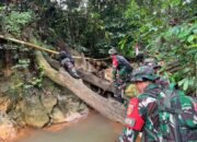 Menjaga Kedaulatan Negara, Satgas Pamtas Yonarmed 11 Kostrad Laksanakan Patroli Patok
