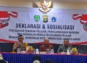 Polsek Kembangan Bersama 3 Pilar Gelar Deklarasi Anti Tawuran, Ratusan Pelajar Ikut Sosialisasi Kenakalan Remaja