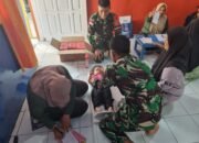 Peduli Kesehatan Mayarakat Perbatasan Satgas Pamtas Yonarmed 11 Kostrad Gelar Layanan Kesehatan Untuk Balita