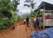 Warga Pekon/Desa Landos Kecamatan Belalau Kabupaten Lampung Barat Melakukan Gotong Royong Perawatan Jalan