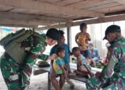 Berikan Pelayanan Kesehatan Gratis, Satgas Yonif 131/Brajasakti Semakin Dekat Dengan Masyarakat Papua