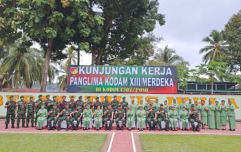 Dandim 1307/Poso Sambut Hangat Kunjungan Kerja Panglima Kodam XIII/Mdk, Mayjen TNI Suhardi, S.I.P