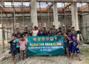 Semangat Kebersamaan Satgas Pamtas Yonarmed 11 Kostrad Bersama Warga Bangun Masjid Al-Nurul di Sekaduyan Taka, Nunukan