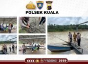 Sat Binmas dan Bhabinkamtibmas Polres Langkat Edukasi dan Sosialisasi Keselamatan Penyebrangan Getek